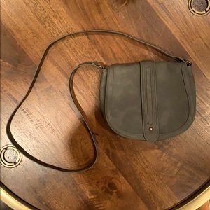 EXPRESS Grey Leather-Look Crossbody Bag